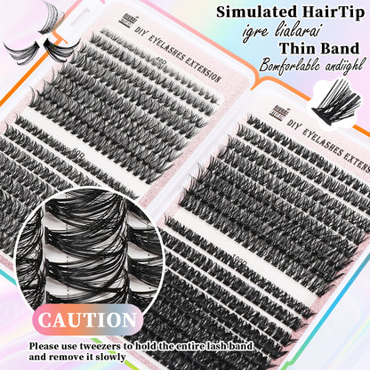 32 Rows Of Eyelashes Book Cluster 640 Segmented Lashes Set